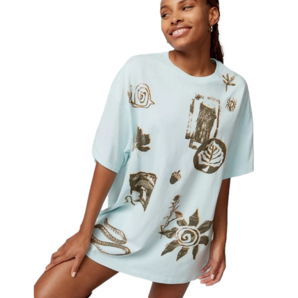 NWT Urban Outfitters Bitmap Nature Oversized T-Shirt Dress